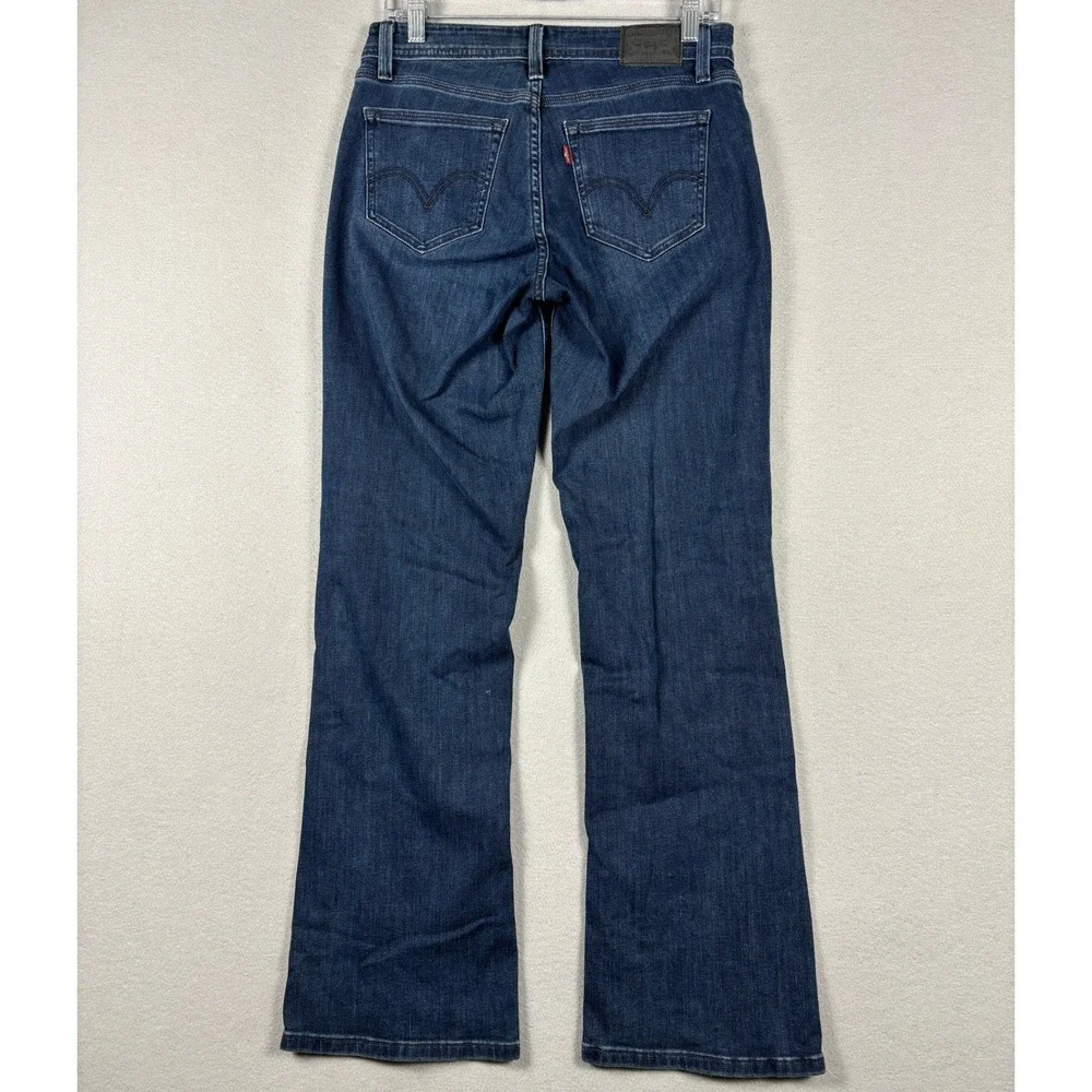 Levi's 529 Curvy Bootcut Jeans Dark Wash Stretch Size 29 Blue Denim